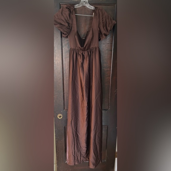 Show Me Your MuMu chocolate brown Nora Maxi Dress M and L - Picture 3 of 5